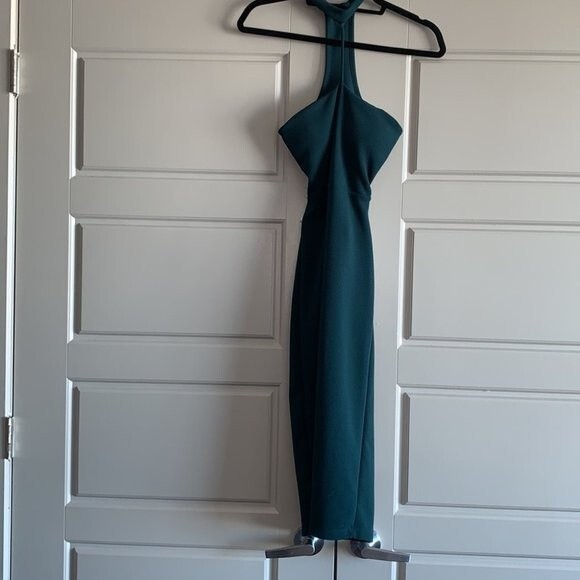 Fashion Nova Hunter Green T Strap Choker Racerback Dress - Picture 3 of 5